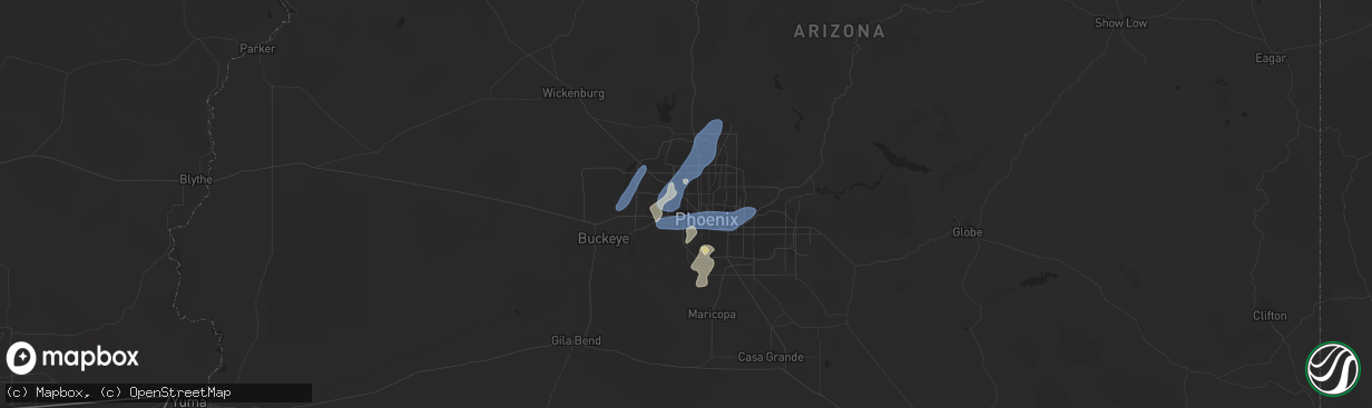 Hail map in Avondale, AZ on September 27, 2014