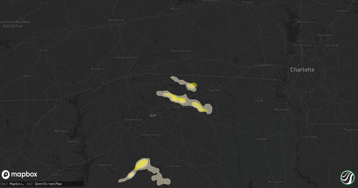 Hail map in Boiling Springs, SC on September 27, 2016