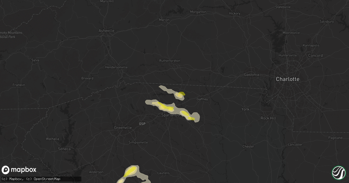 Hail map in Chesnee, SC on September 27, 2016