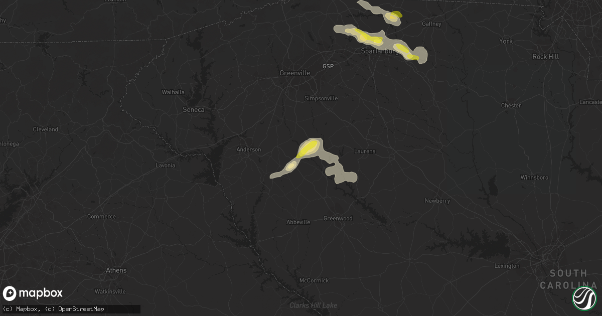 Hail map in Honea Path, SC on September 27, 2016