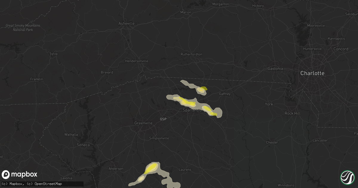 Hail map in Inman, SC on September 27, 2016