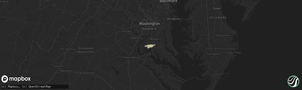 Hail map in La Plata, MD on September 27, 2016