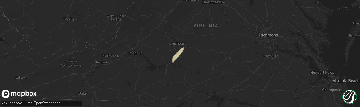 Hail map in Rustburg, VA on September 27, 2016