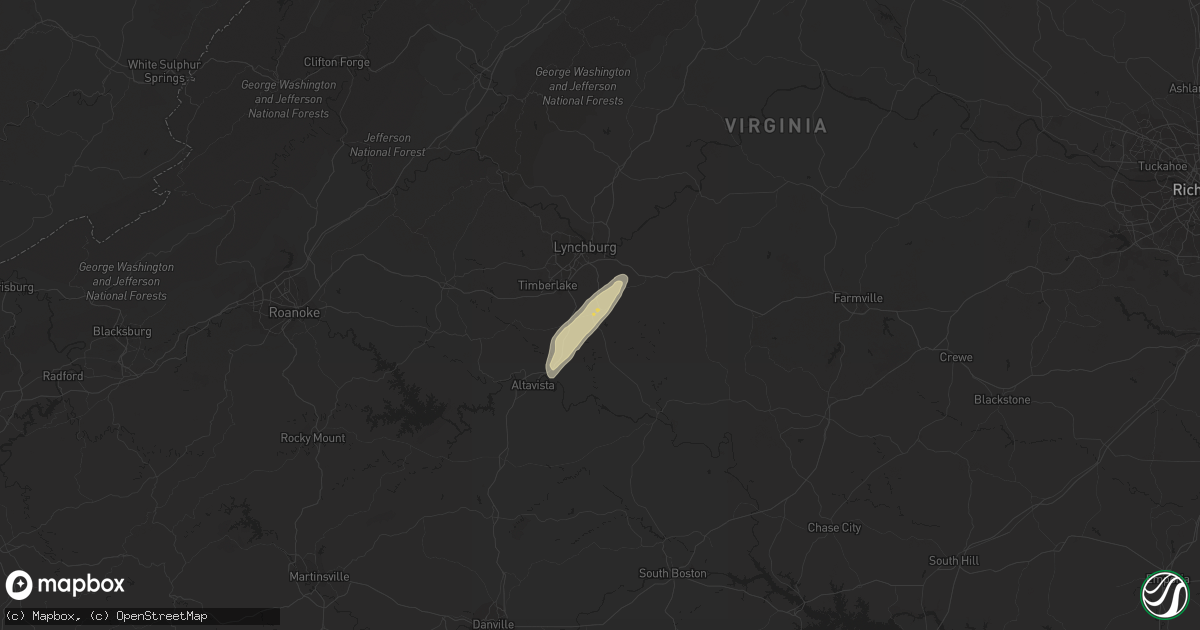 Hail map in Rustburg, VA on September 27, 2016