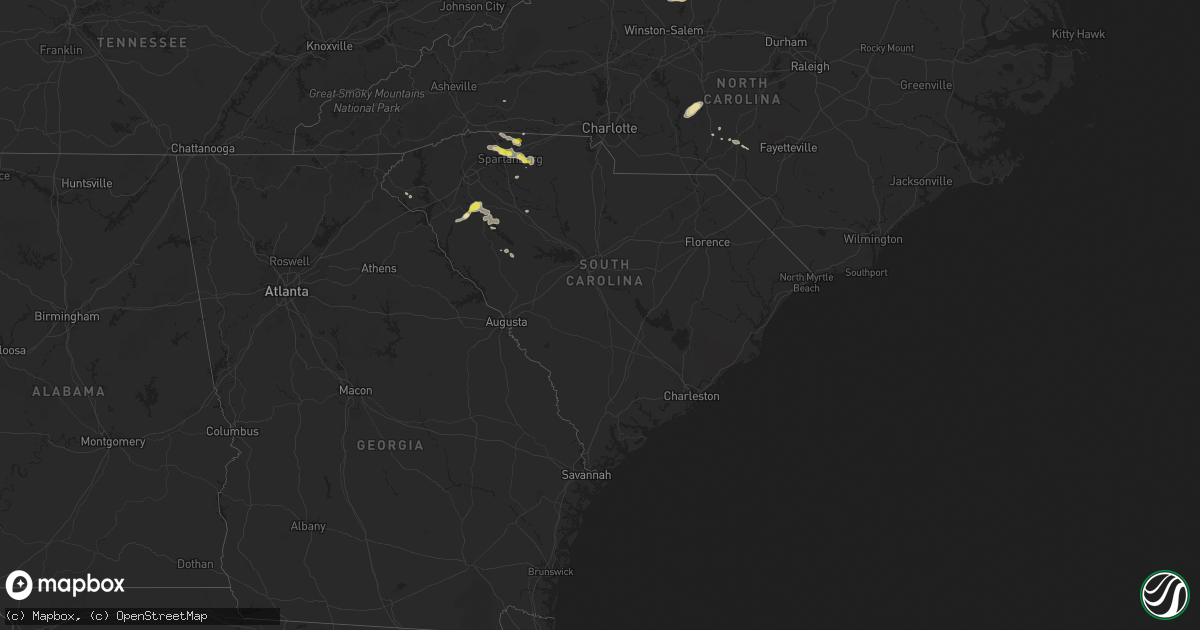 Hail map in South Carolina on September 27, 2016