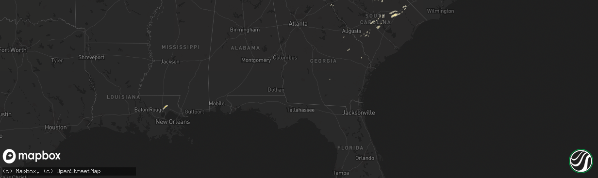 Hail map in Alabama on September 27, 2018