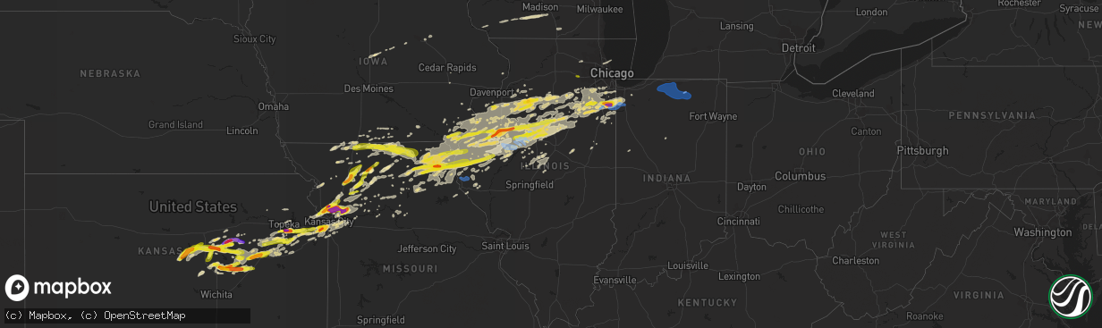 Hail map in Illinois on September 27, 2019