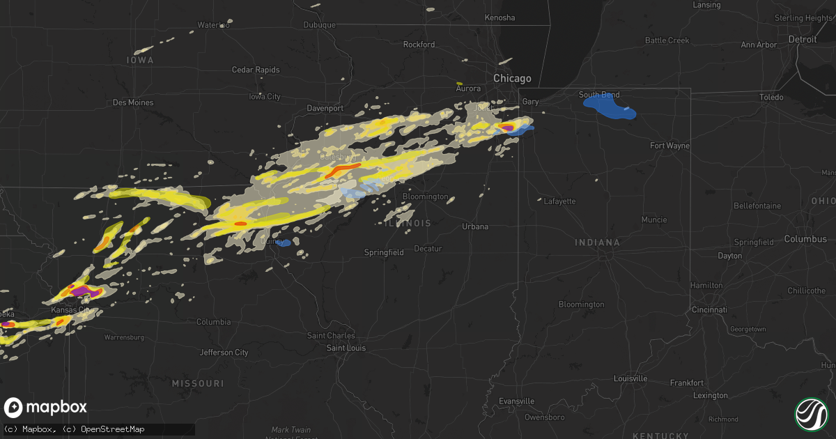 Hail map in Illinois on September 27, 2019