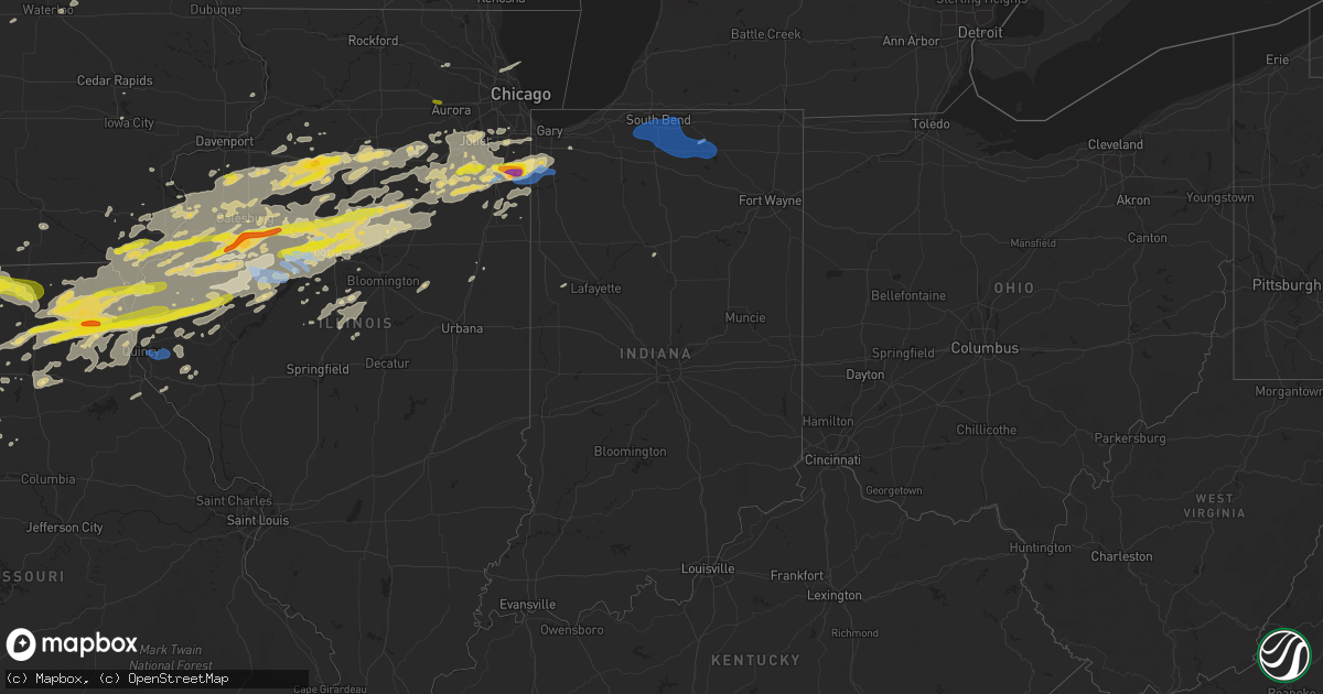 Hail map in Indiana on September 27, 2019