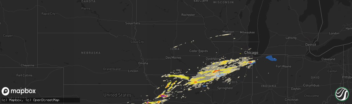 Hail map in Iowa on September 27, 2019