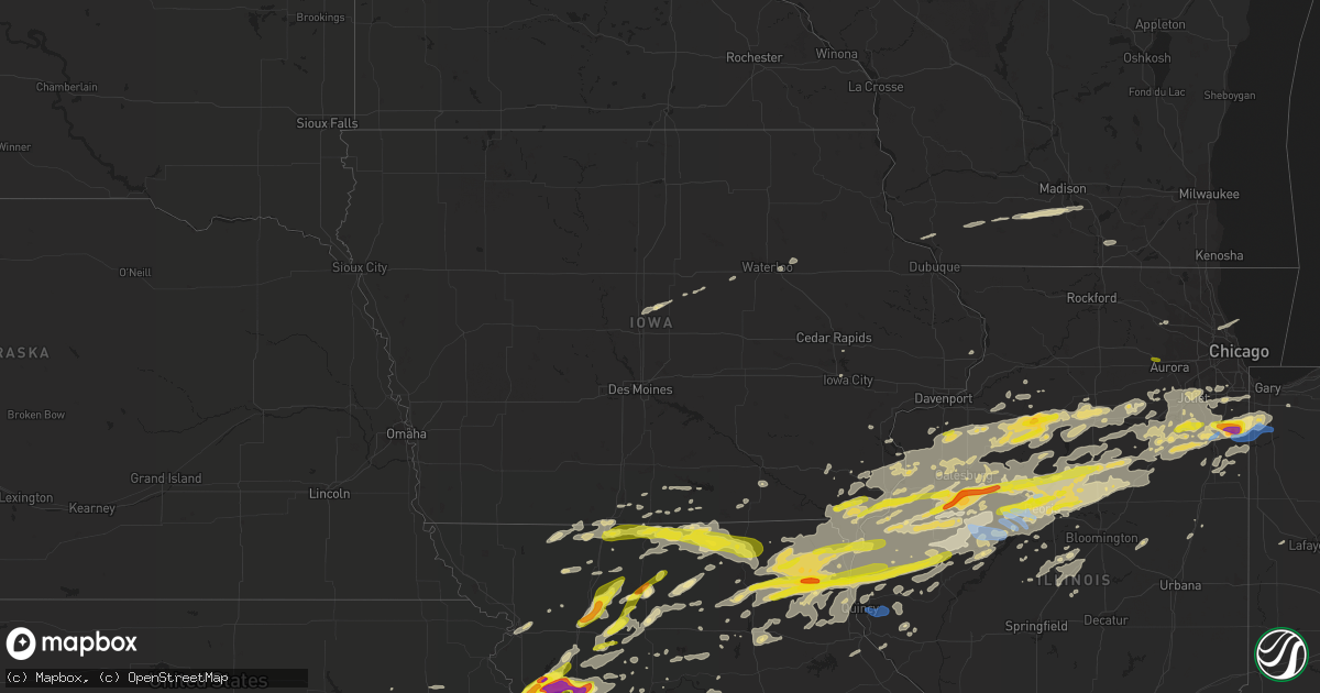 Hail map in Iowa on September 27, 2019