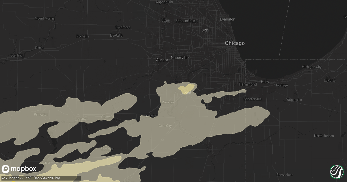 Hail map in Joliet, IL on September 27, 2019