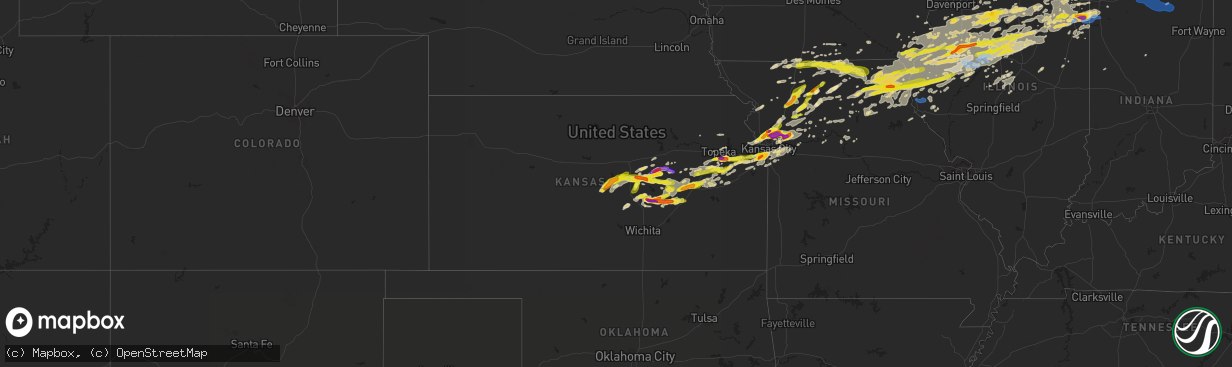 Hail map in Kansas on September 27, 2019