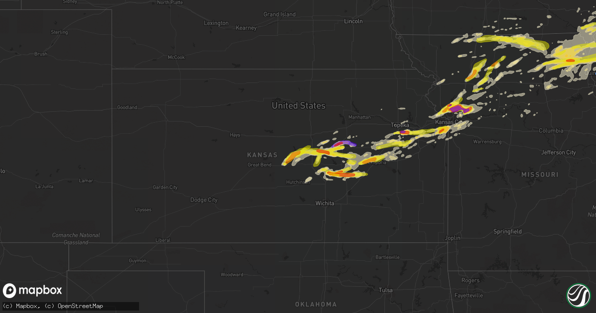 Hail map in Kansas on September 27, 2019