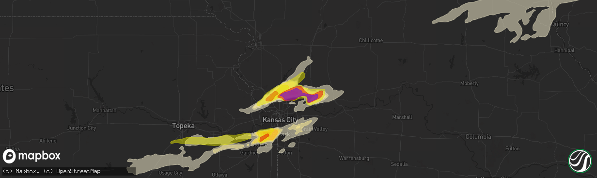 Hail map in Kearney, MO on September 27, 2019