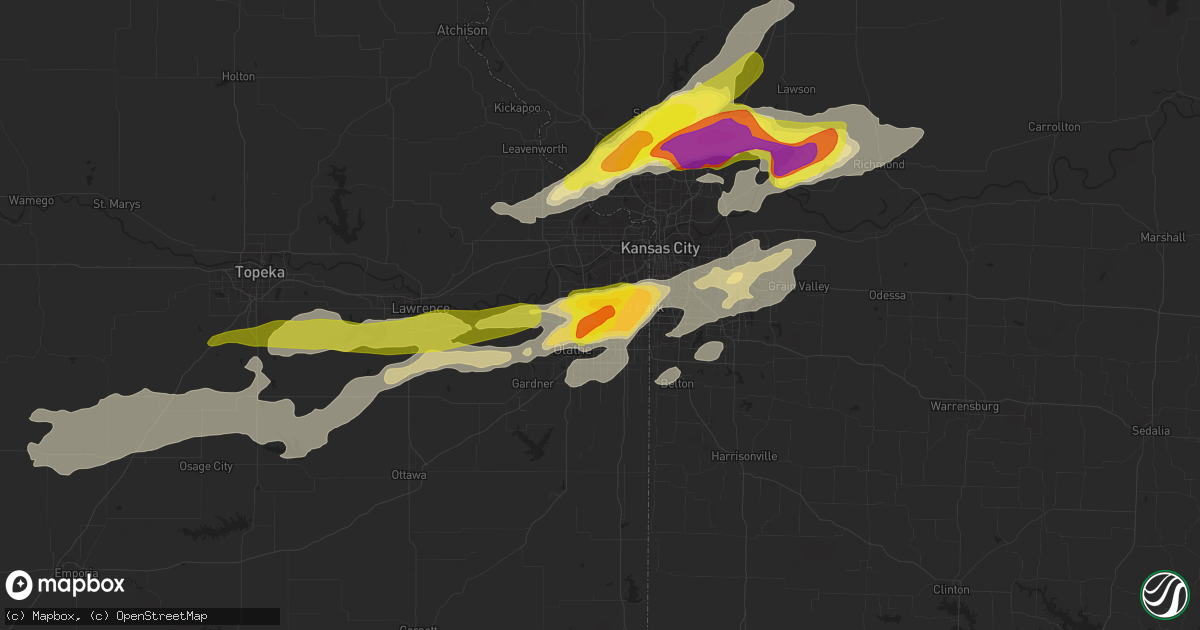 Hail map in Lenexa, KS on September 27, 2019