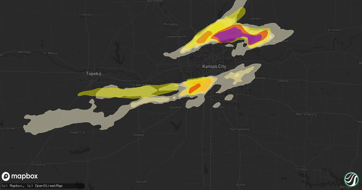 Hail map in Olathe, KS on September 27, 2019