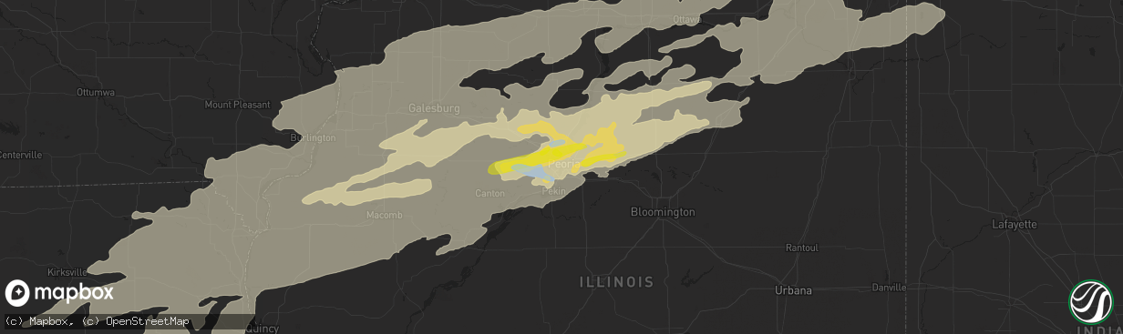 Hail map in Peoria, IL on September 27, 2019