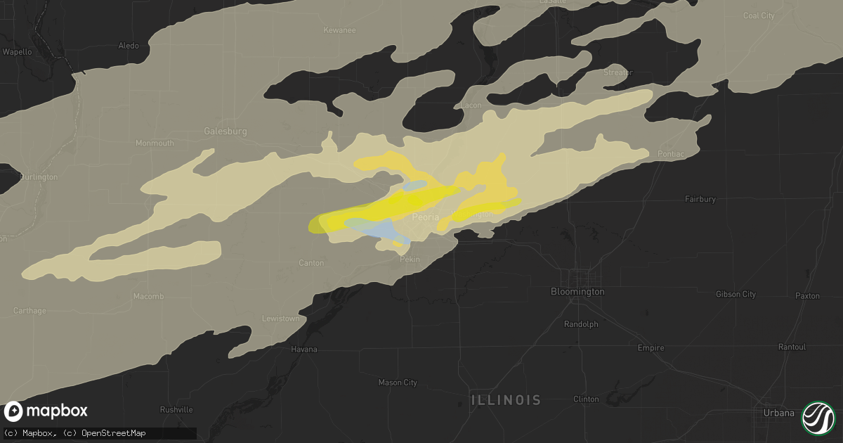 Hail map in Peoria, IL on September 27, 2019
