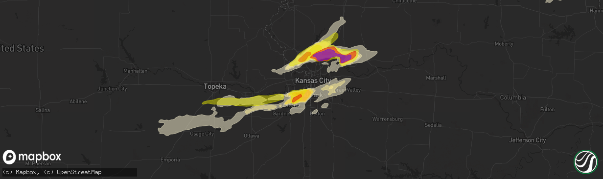 Hail map in Shawnee, KS on September 27, 2019