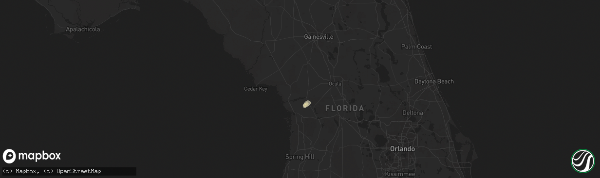 Hail map in Dunnellon, FL on September 27, 2020