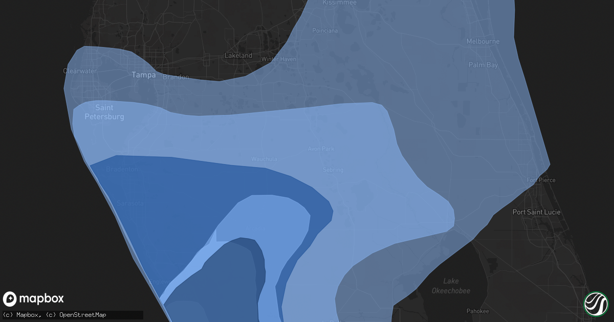 Hail map in Naples, FL on September 27, 2022