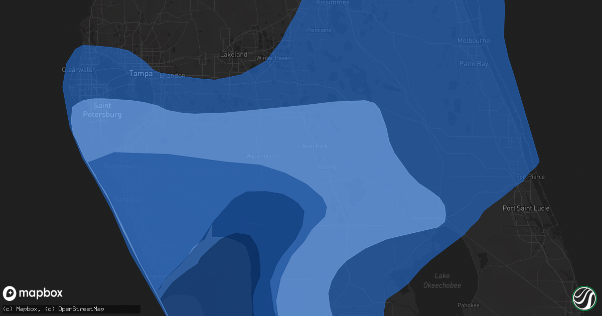 Hail map in Saint Petersburg, FL on September 27, 2022