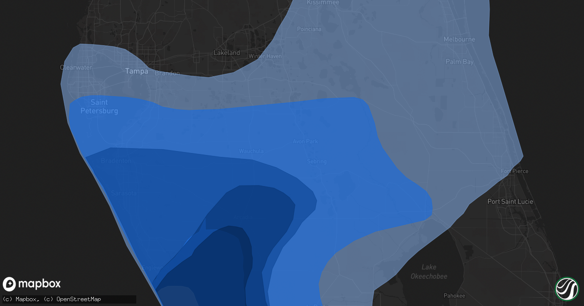 Hail map in Sarasota, FL on September 27, 2022