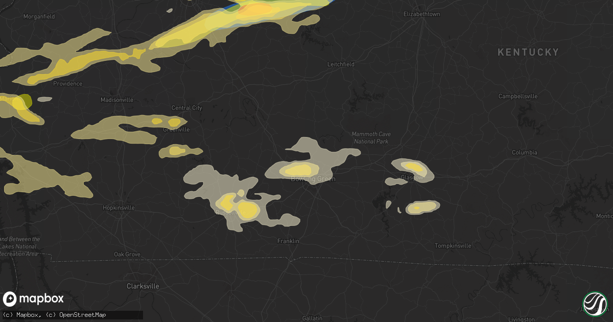 Hail map in Bowling Green, KY on September 27, 2023