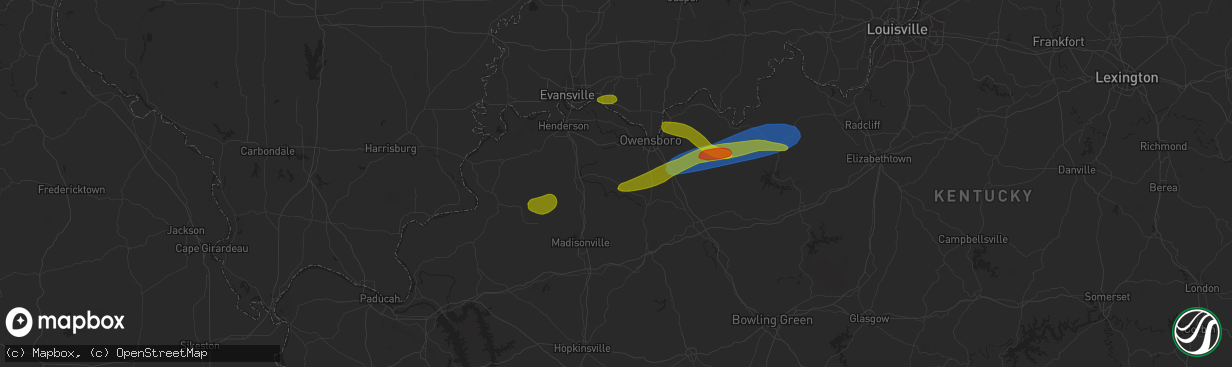 Hail map in Calhoun, KY on September 27, 2023