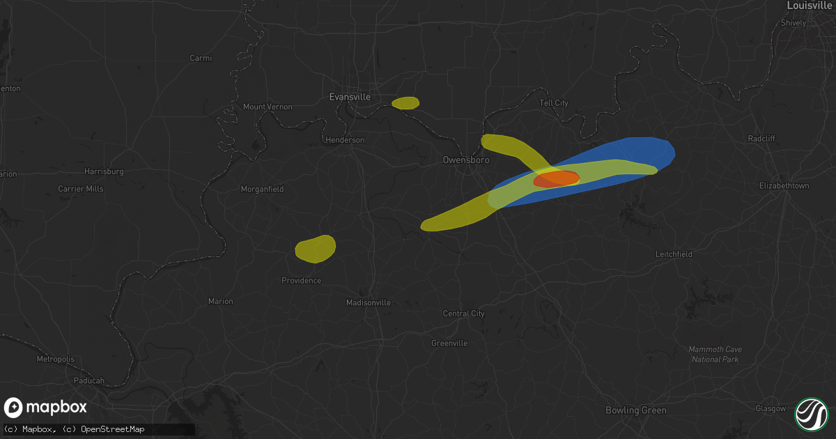 Hail map in Calhoun, KY on September 27, 2023