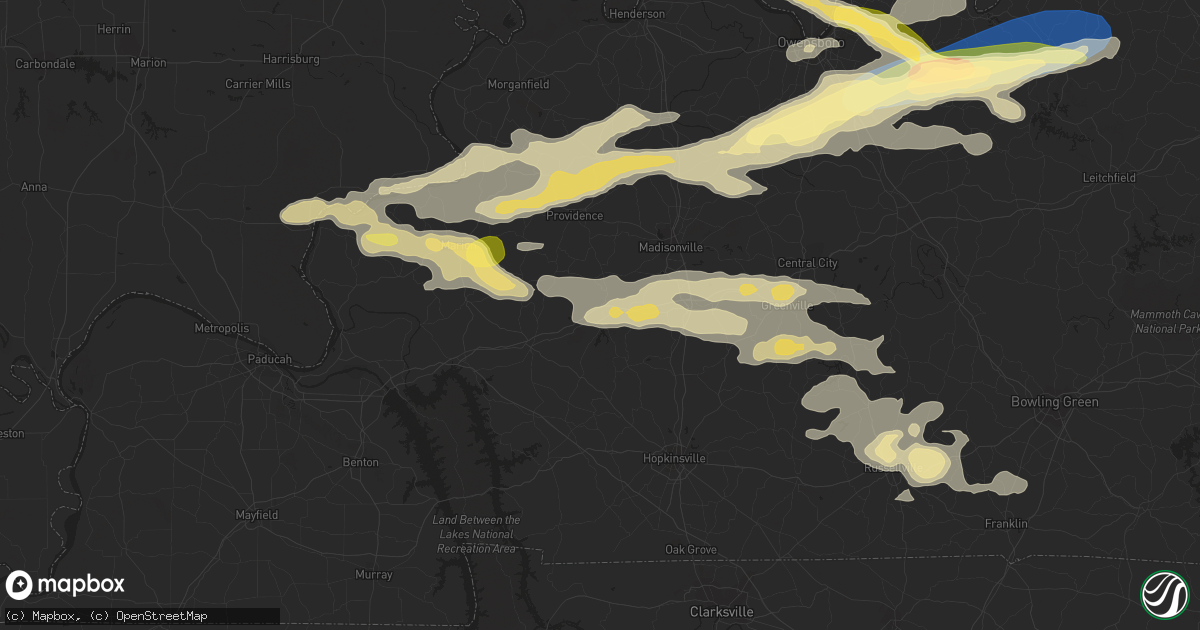 Hail map in Dawson Springs, KY on September 27, 2023