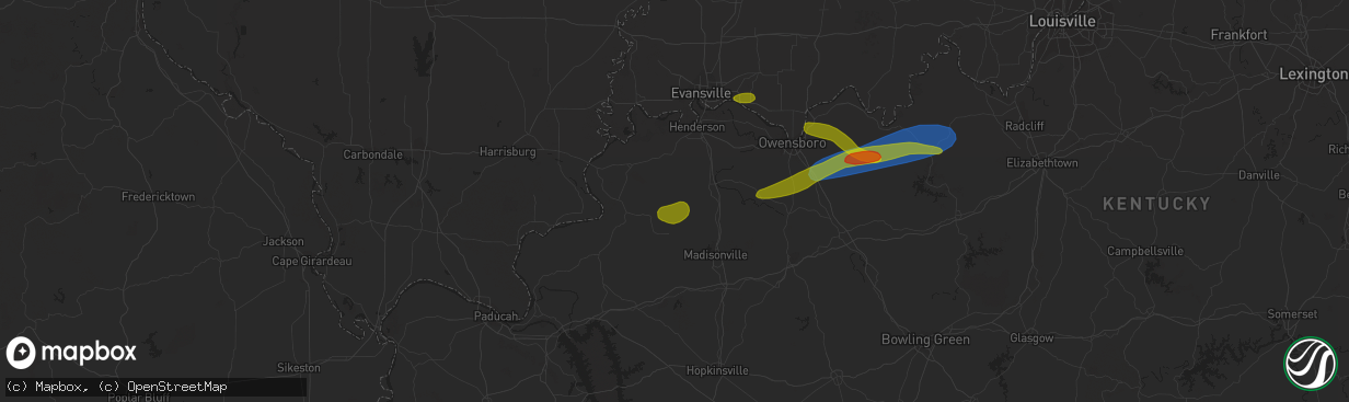 Hail map in Dixon, KY on September 27, 2023