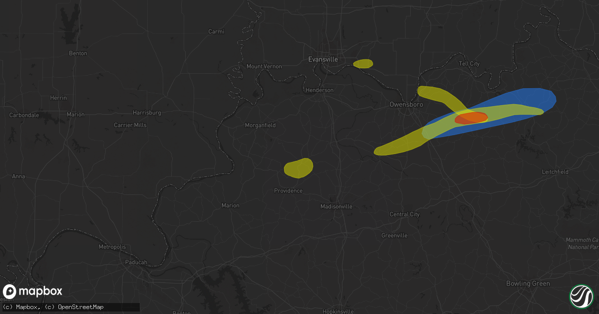 Hail map in Dixon, KY on September 27, 2023