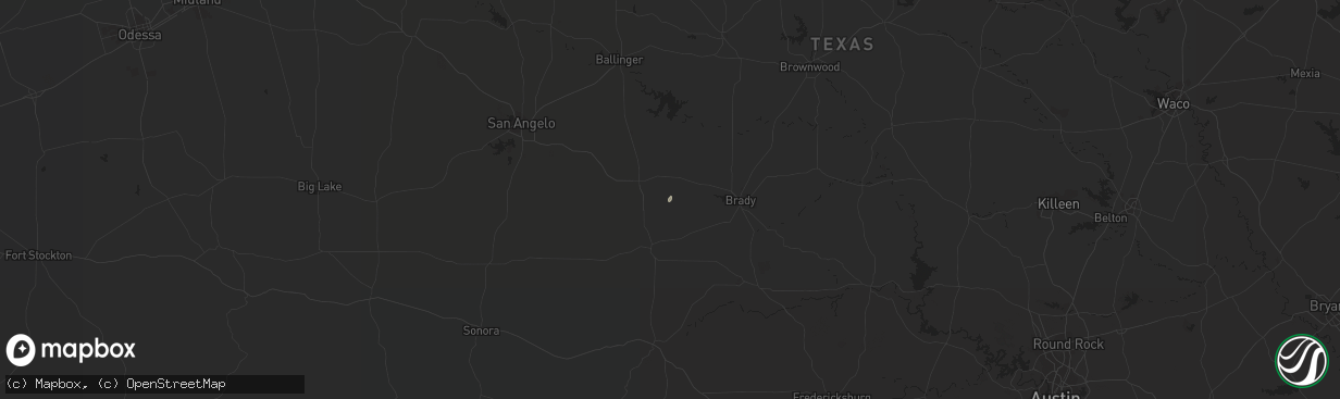 Hail map in Eden, TX on September 27, 2023