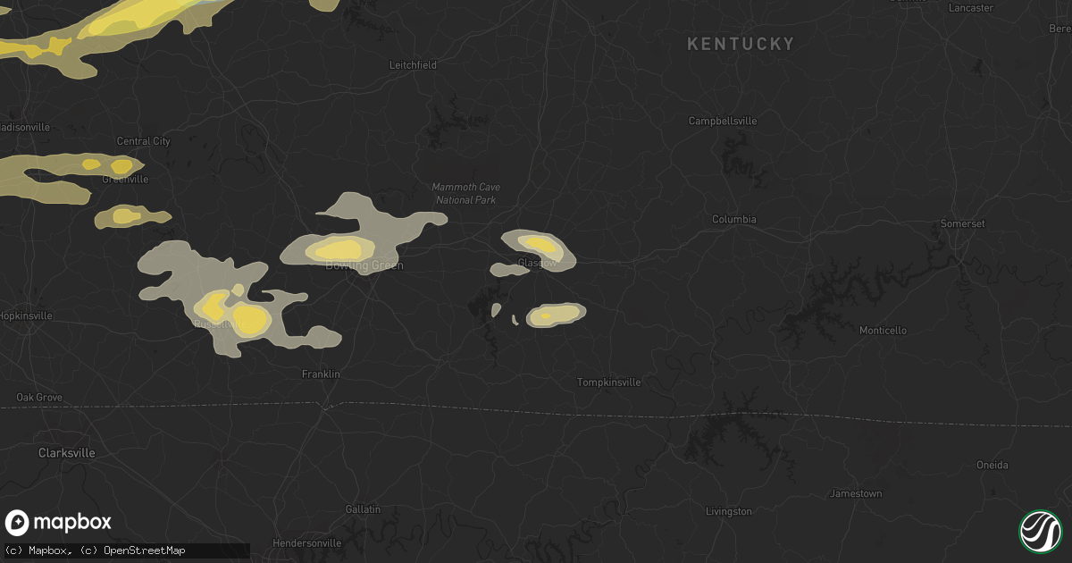 Hail map in Glasgow, KY on September 27, 2023