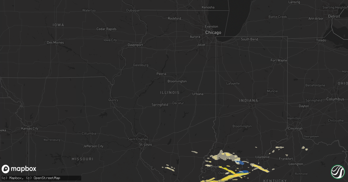 Hail map in Illinois on September 27, 2023