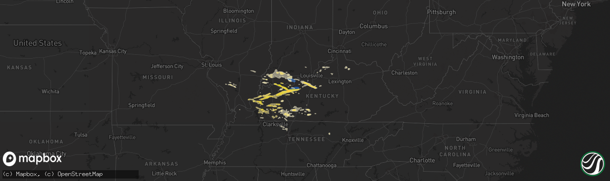 Hail map in Kentucky on September 27, 2023