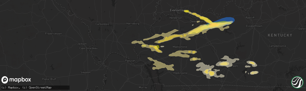 Hail map in Marion, KY on September 27, 2023