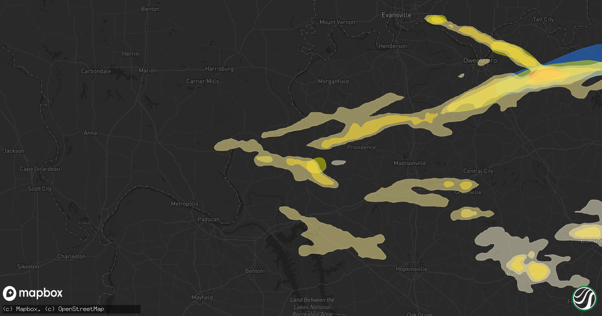 Hail map in Marion, KY on September 27, 2023