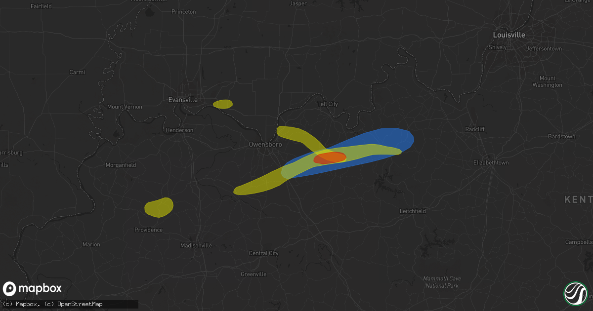 Hail map in Philpot, KY on September 27, 2023