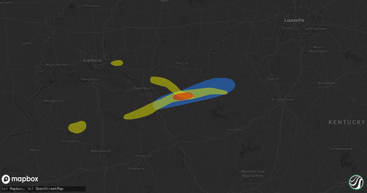 Hail map in Reynolds Station, KY on September 27, 2023