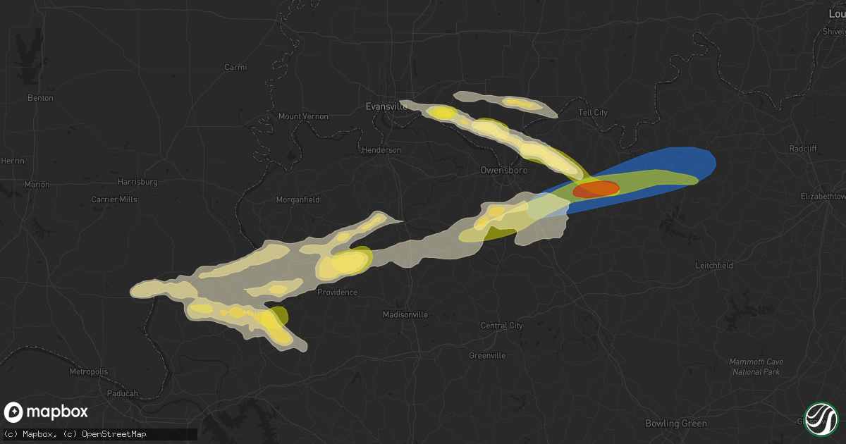 Hail map in Rockport, IN on September 27, 2023