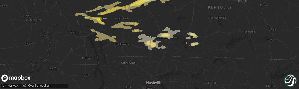 Hail map in Russellville, KY on September 27, 2023