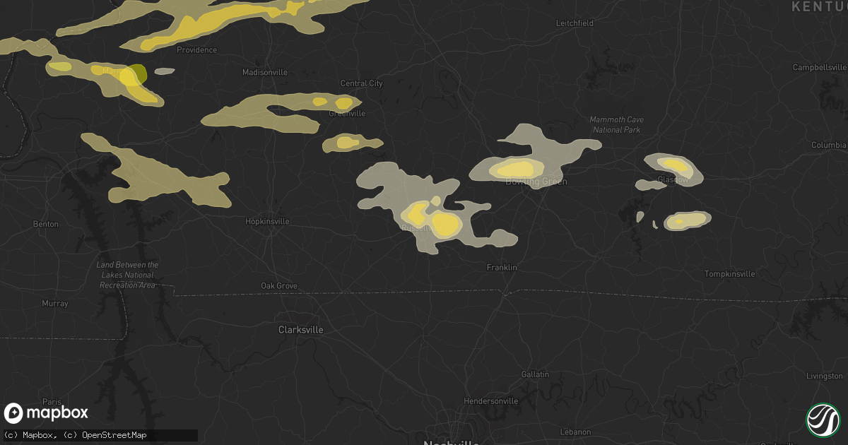 Hail map in Russellville, KY on September 27, 2023