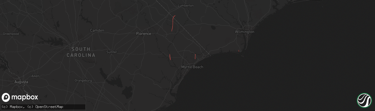 Hail map in Conway, SC on September 27, 2024