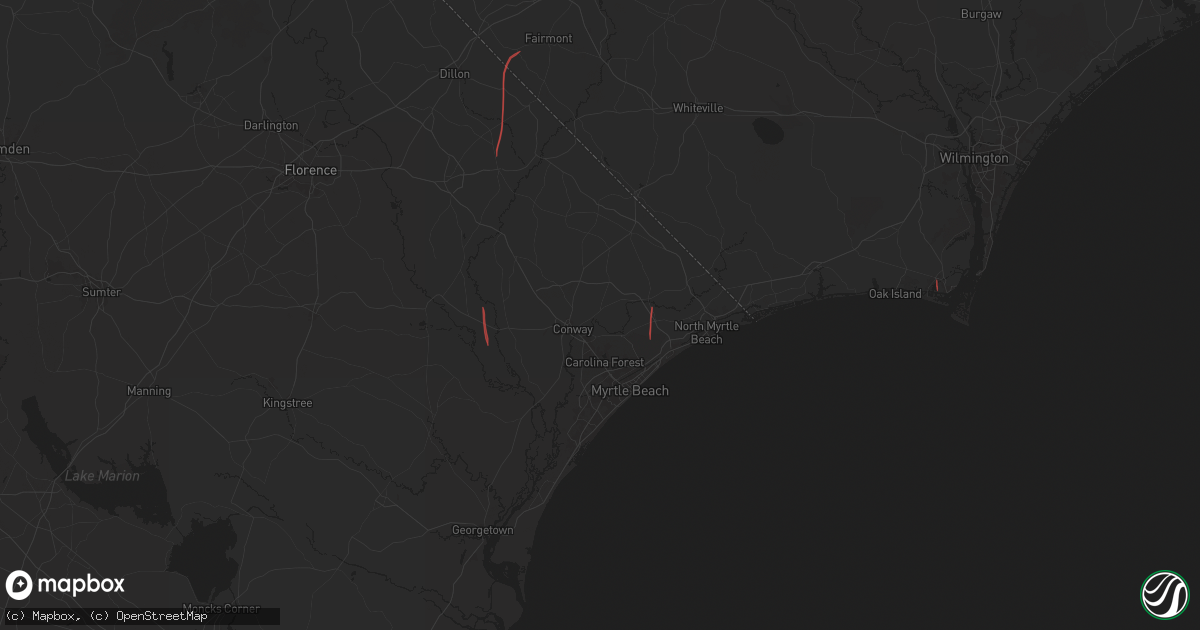 Hail map in Conway, SC on September 27, 2024