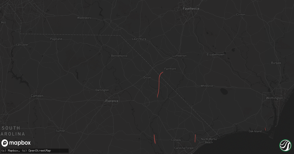 Hail map in Dillon, SC on September 27, 2024