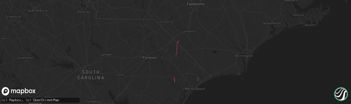 Hail map in Fork, SC on September 27, 2024