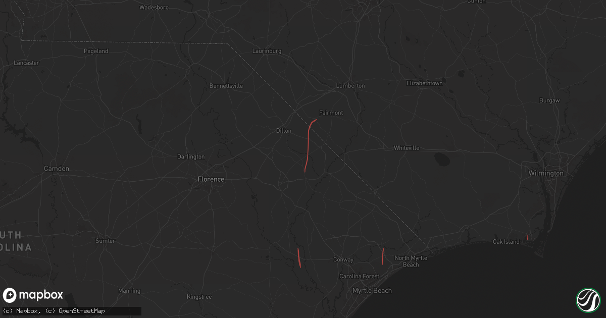 Hail map in Fork, SC on September 27, 2024